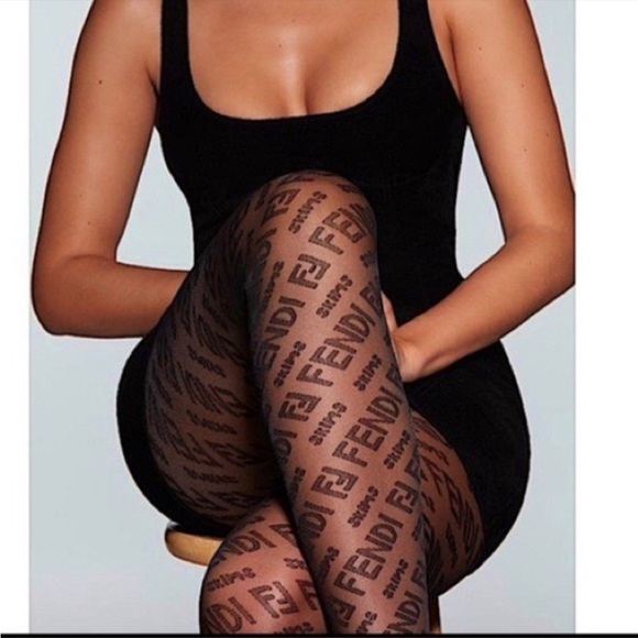 Limited Edition Fendi x Skims Mid Support Tights in Black size Small- New in box - Picture 2 of 6